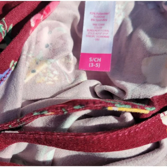 No Boundaries Juniors Burgundy Floral Long Sleeve Dress Small - Picture 5 of 8